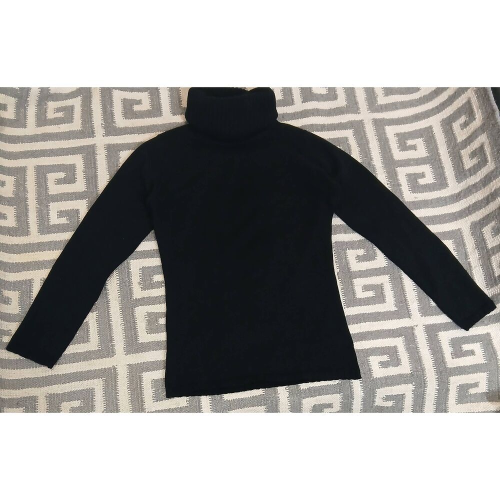 Brora cashmere sweater womens small 100% cashmere Scotland black turtleneck